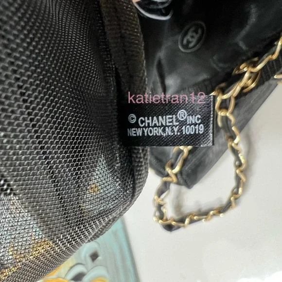 CHANEL Mesh Shopping Tote Beach Bag Shoulder Bag and Cosmetic